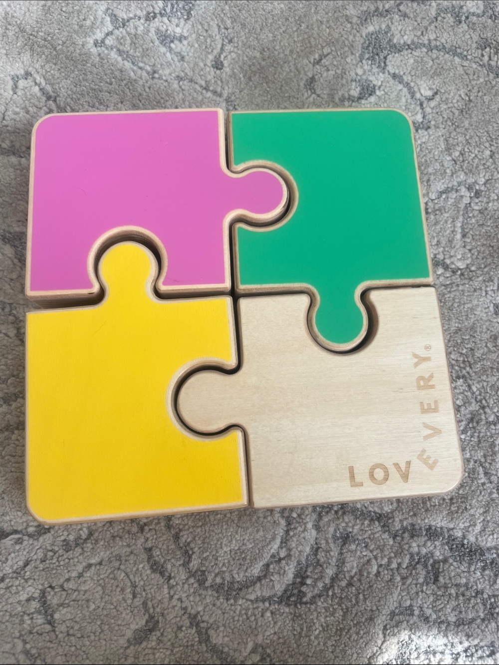 Lovevery Kids Puzzle Toy - Pink, Green, Yellow, Natural